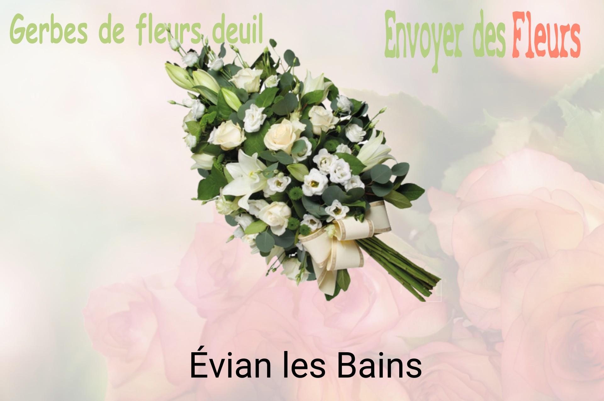Gerbe de fleurs de deuil livrée à Évian-les-Bains